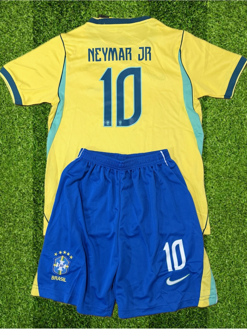 Yellow Brazil Neymar Jr Kids Soccer Jersey